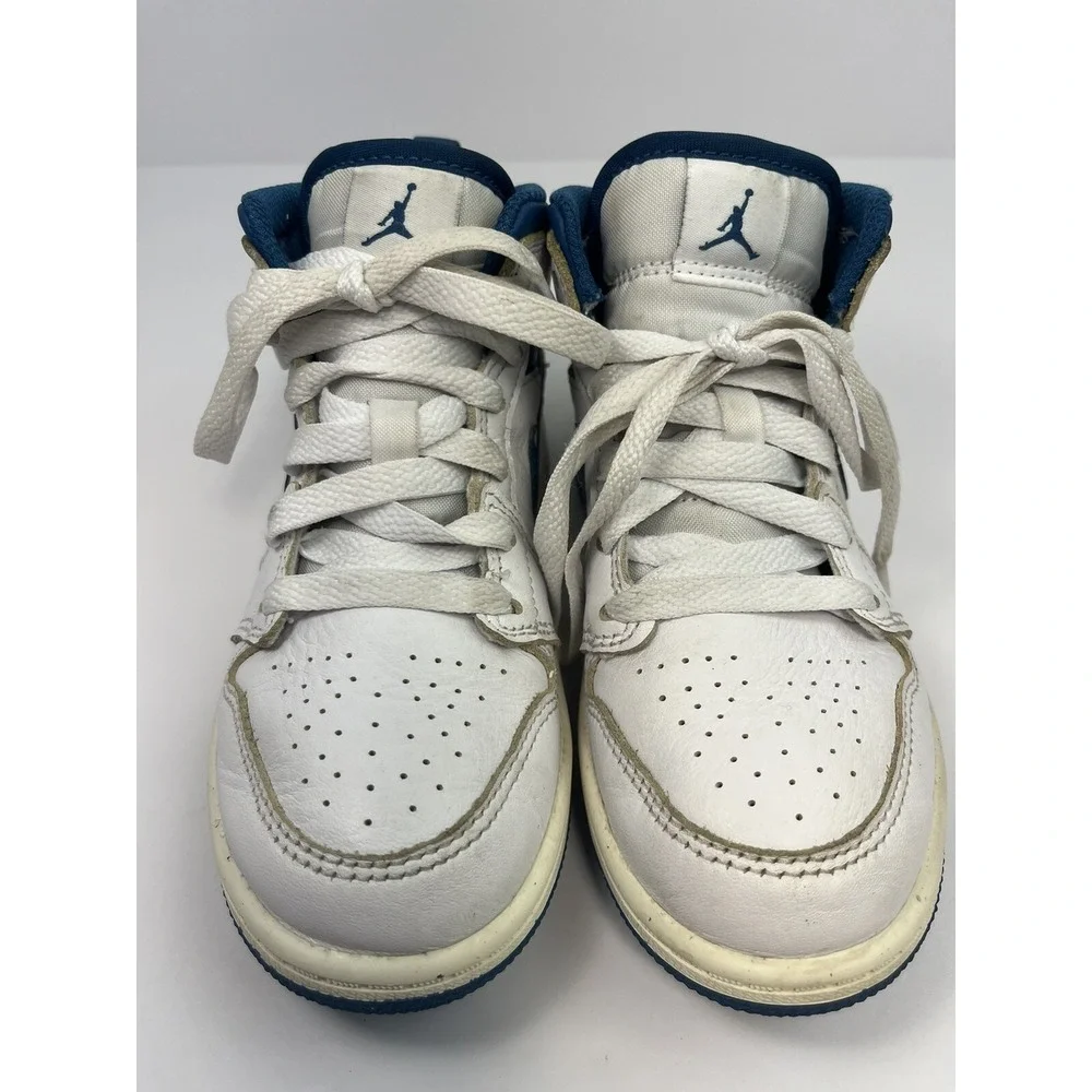 Jordan 1 Mid SE White / Industrial Blue-Sail Kid's Size 12.5C Shoes FN7493-141